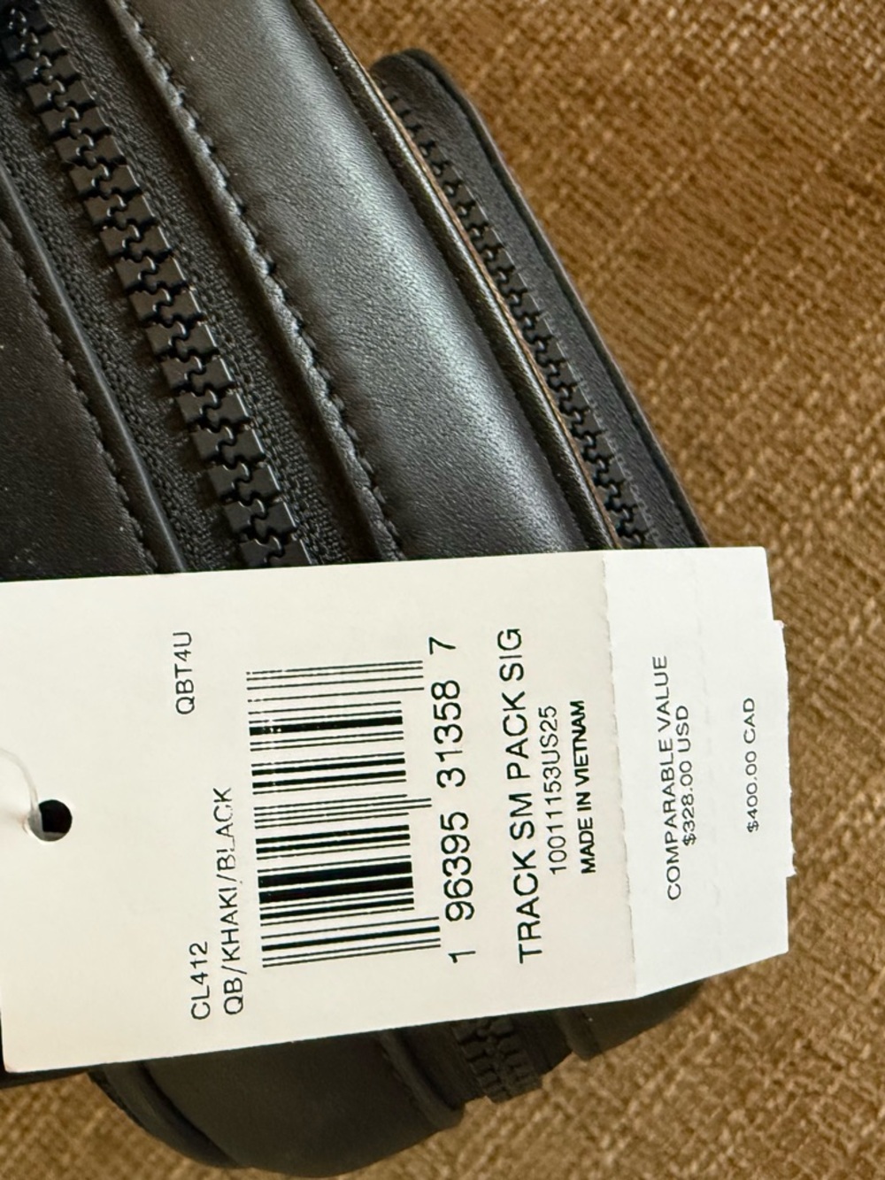 Coach Brown Signature Canvas Crossbody Belt Bag with Black Trim - Picture 2 of 2